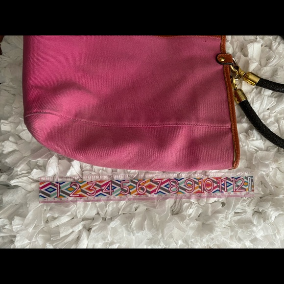 Tory Burch XL Canvas Pink Tote w/Braided Handles - Picture 9 of 14